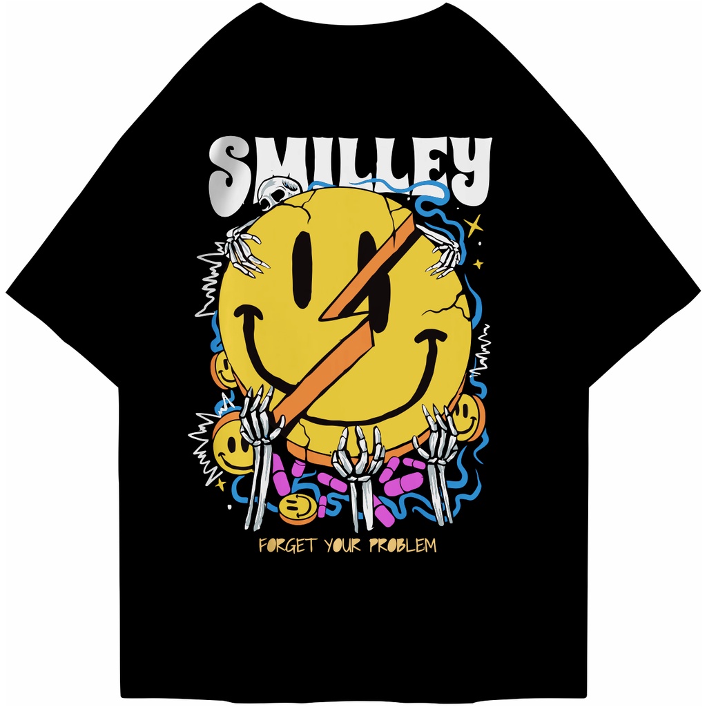 Firstlast Oversized Tshirt Smilley | Kaos Oversize Pria dan Wanita