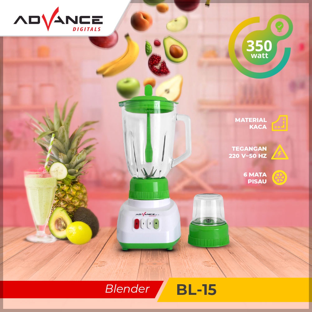 ADVANCE Blender BL-15 Multifungsi 2N1 Penggiling Cangkir Blender Rumah Tangga Juicer