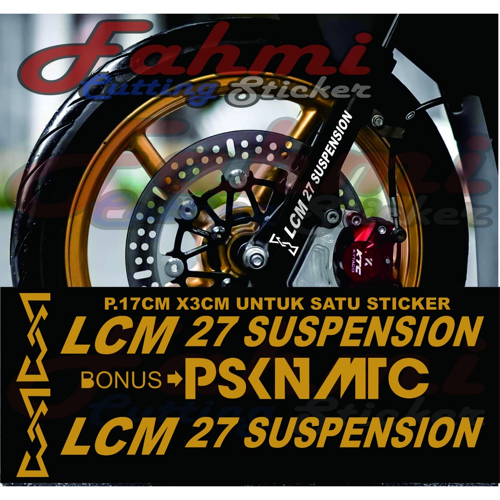 Stiker Motor LCM Suspension Cutting shock Depan Sepeda Motor Variasi