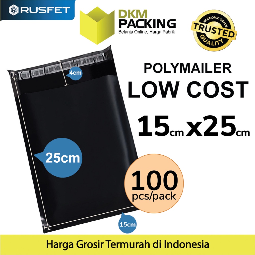 

Plastik Polymailer PACK LOW COST Amplop Polimailer HITAM 15x25 RUSFET