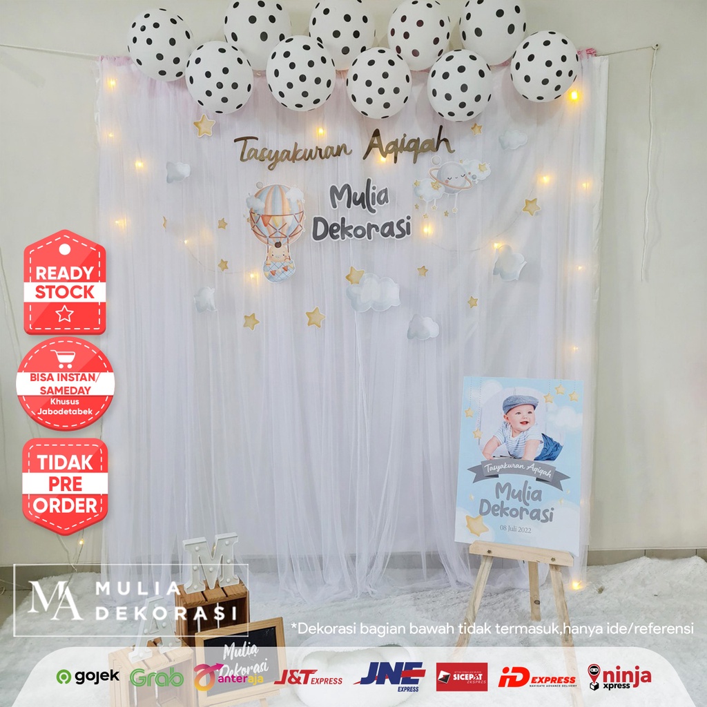 Dekorasi Backdrop Photobooth Syukuran Tasyakuran Aqiqah Ulang Tahun Khitan Anak 4 7 Bulanan Paket ABB