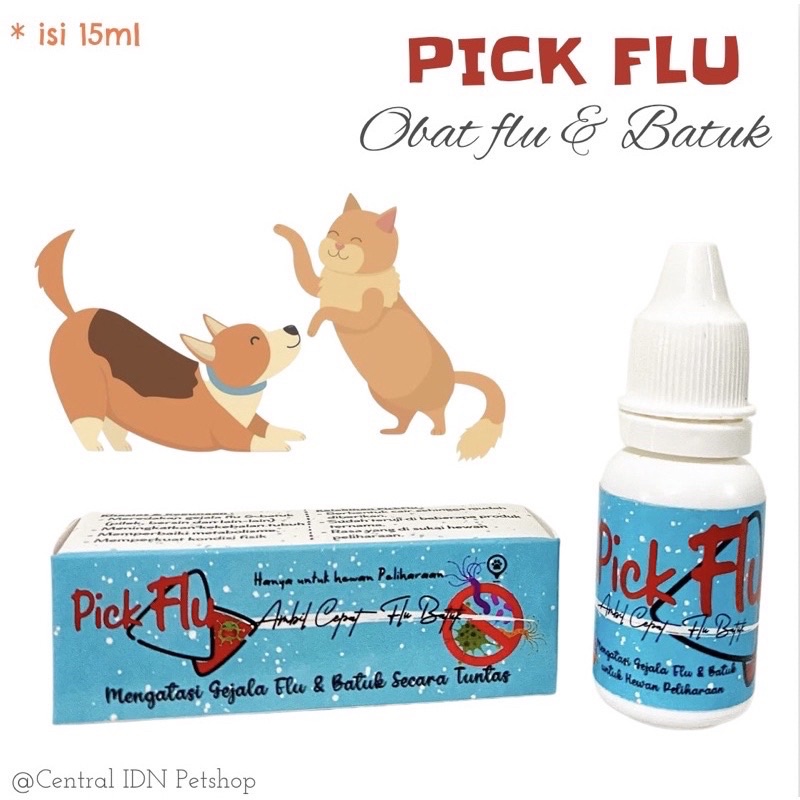 PICK FLU OBAT FLU BATUK KUCING ANJING 15ml - OBAT FLU BATUK KUCING ANJING - OBAT FLU BATUK HEWAN