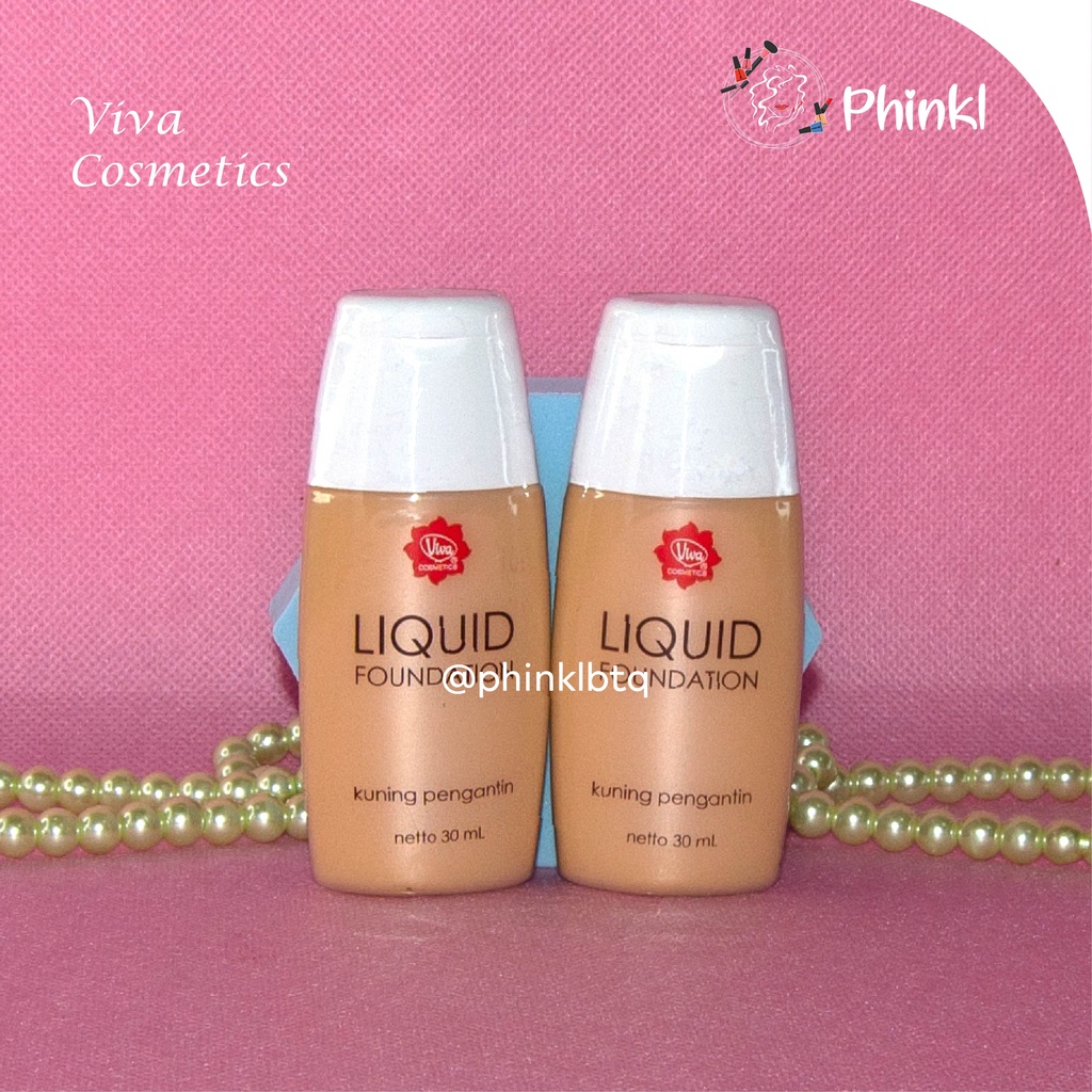 `ღ´ PHINKL `ღ´ 【v】【i】【v】【a】 Viva foundation cair liquid with bengkuang alas bedak lembut hasil  natural ringan sehari hari