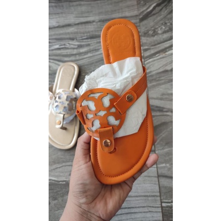 Sandal tory burch faux leather big logo NO BOX (36-41)