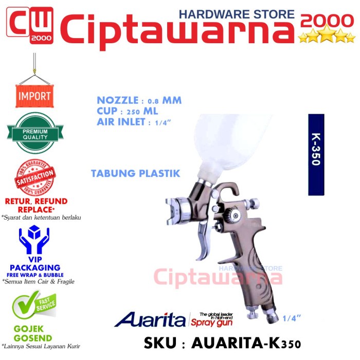 Spray gun HVLP mini Auarita K350 Spraygun Angin Palembang