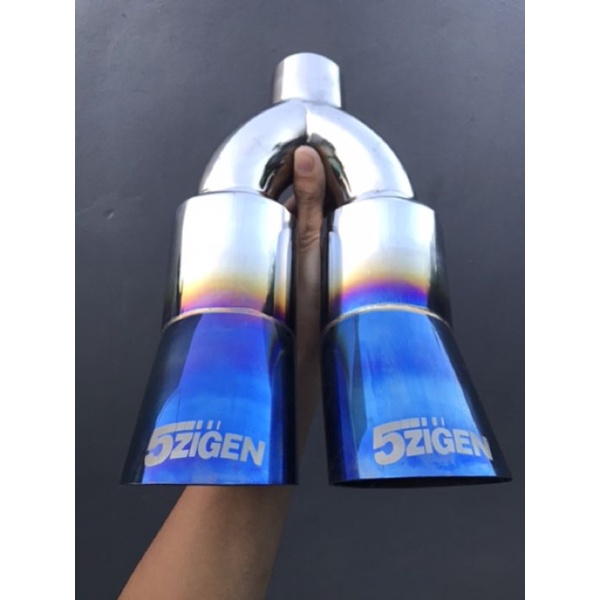 KNALPOT MOBIL 5ZIGEN CABANG BIRU SUARA BASS GAHAR UNTUK MOBIL BRIO,AYLA,AVANZAN,VIOS,L300,GRANDMAK,P