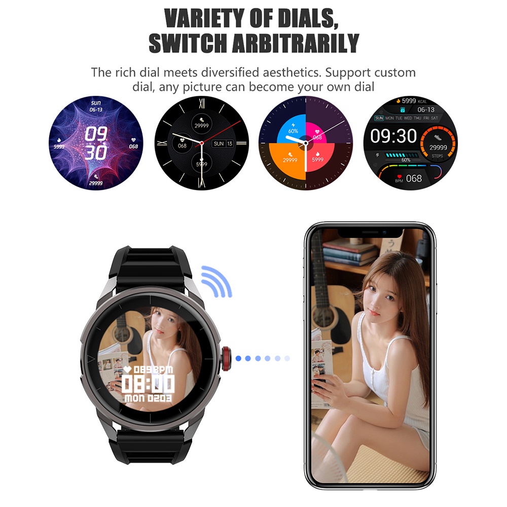 Smartwatch tahan air Touch Screen SpO2 Monitor IP68 waterproof jam tangan  50+ watch faces Sport And Health Monitor