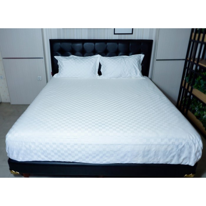 Idola Style Sprei Hotel / Sprei Flat Katun Dobby Kotak 3cm uk 290x280 ORIGINAL.