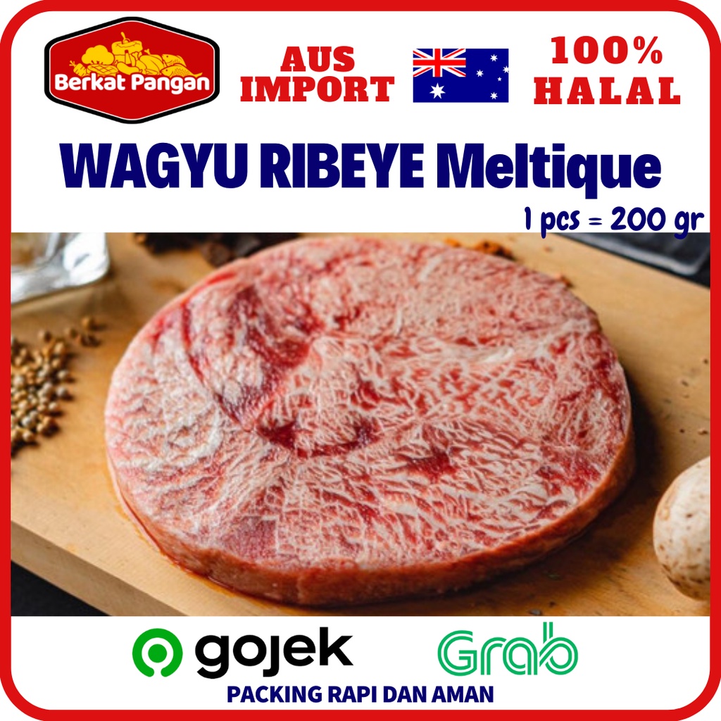 Daging Sapi AUS Ribeye Meltik Meltique Wagyu Beef Steak 200gr