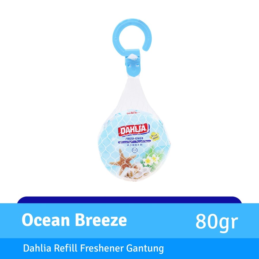 Kamper kapur barus Toilet Dahlia Refreshener Refill dengan Jaring Gantung 80gr Ocean Breeze