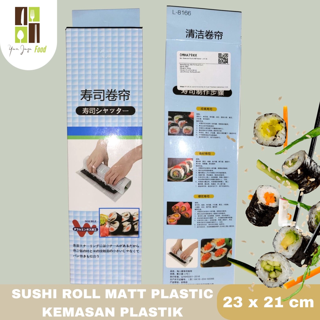 Sushi Roll Matt Gulungan Sushi Bamboo Sushi Mat Plastik Sushi Mat Plastik Kemasan Kardus