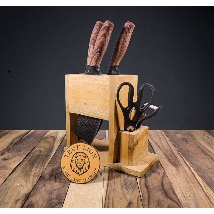 Rak Pisau Dapur / Rak Pisau Kayu Mahoni / Rak Pisau Dapur Terbaik