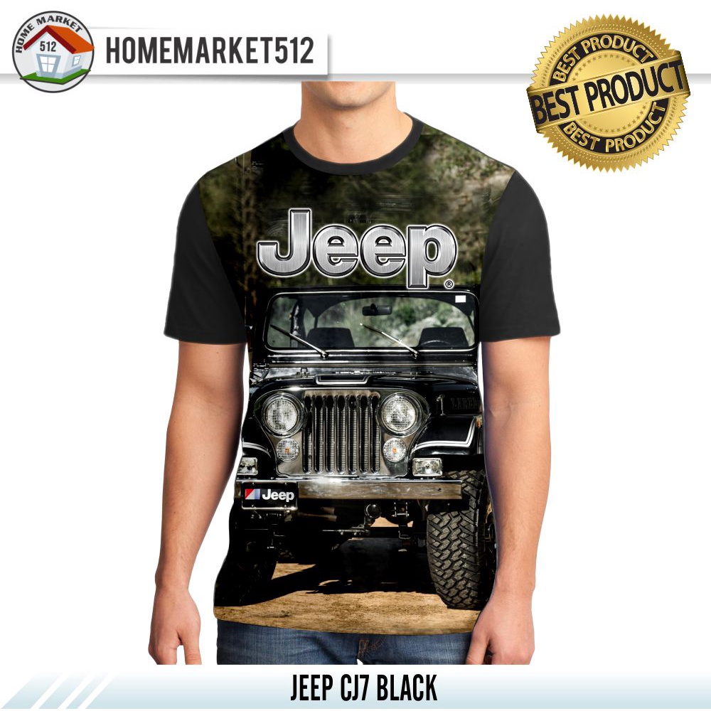 Kaos Pria Jeep CJ7 Black Kaos Unisex Dewasa Big Size | HOMEMARKET512