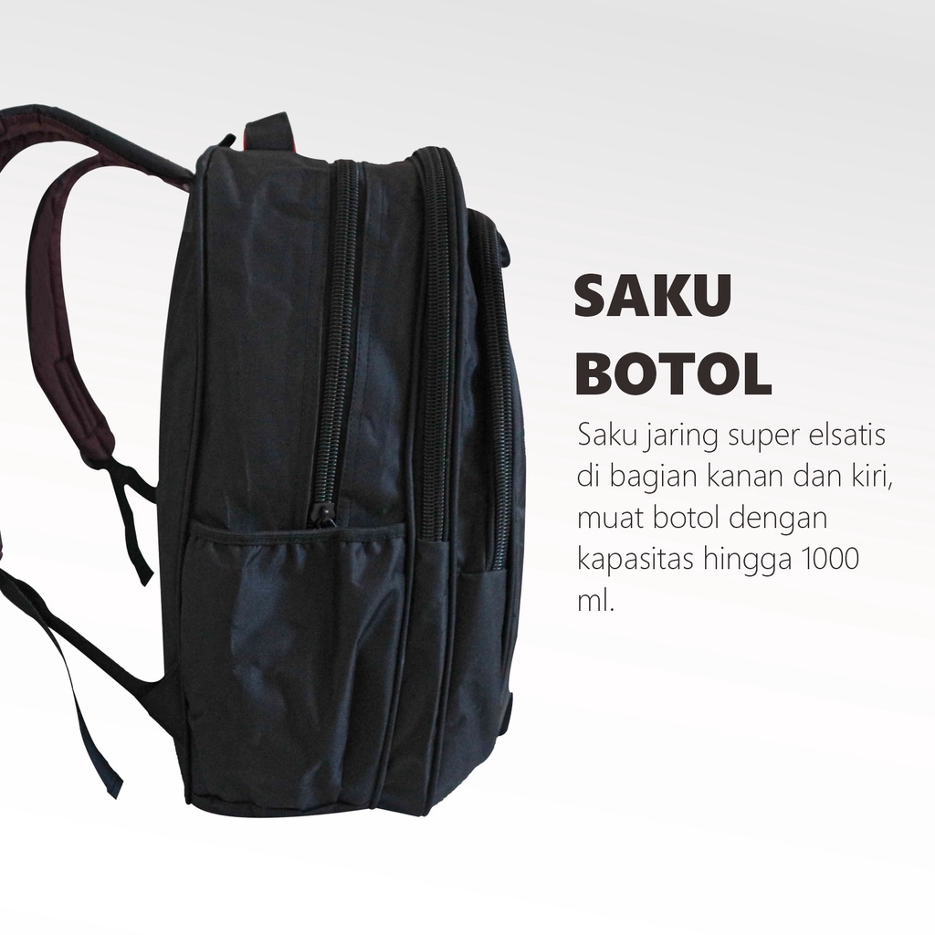 Tas Gendong Cowok SMP SMA Extreme Emboss X Hitam Backpack Punggung Pria Seminar Dinas Keren Berkualitas Awet