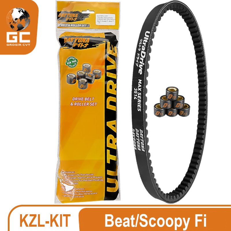 Vanbelt SET assy Beat Vario Scoopy Spacy Fi 110 Daytona Ultra Drive Belt+Roller 4455 3514