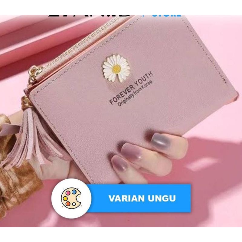 Medan Termurah KD19 Dompet Lipat Wanita Motif Bunga Daisy Timbul Dompet Fashion Wanita import