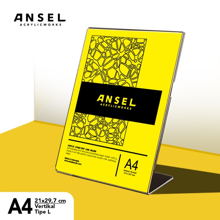 

Rak Tent Holder Akrilik Tipe L / A4 Vertikal 21X29,7 Cm / Acrylic Display