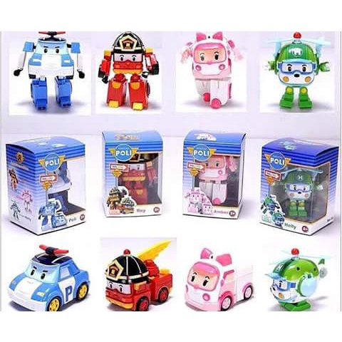 MAINAN FIGUR POLLI ROBBOCAR ISI 4 DEFORM ROBOT SET ISI 4 KADO ANAK MOBIL MOBILAN - PADASAMAH