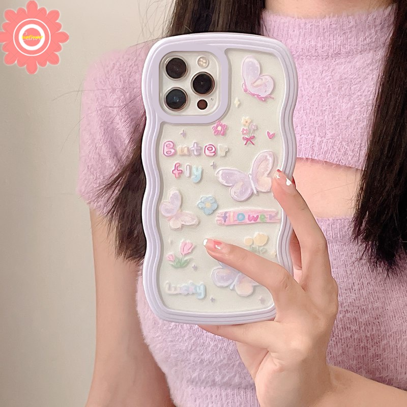 Fantasy Casing Kupu-Kupu Realme 10 C2 C35 C11 C15 C30 8i 8 8pro C33 7 9 9pro+7i C12 C21y C25Y C20 C21 C21 C25s 5 5i 5S 6i C3 6 7 C25 C11 2021 C25s Kartun Lucu Lembut Sarung TPU