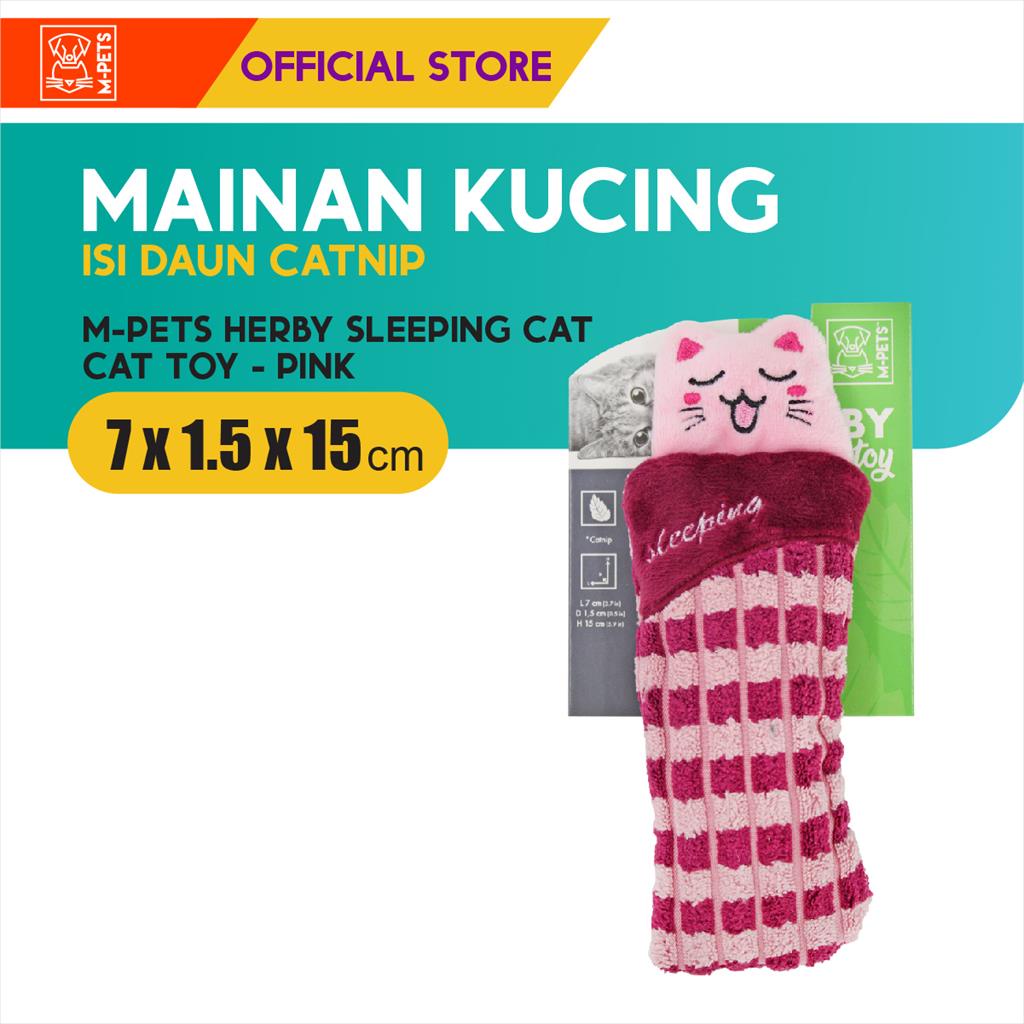 M-Pets Herby Sleeping Cat Catnip Toy / Boneka Mainan Kucing Tidur