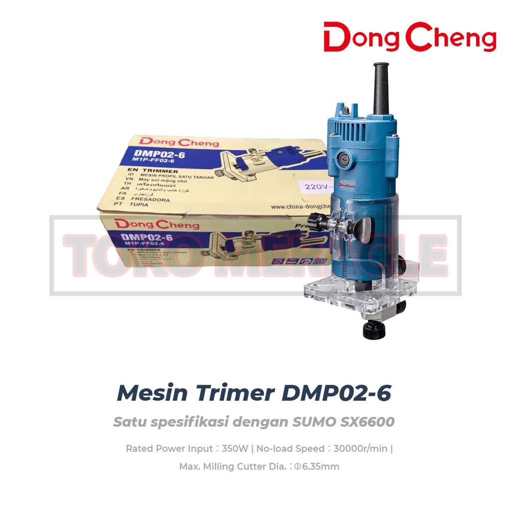 [MESIN] Dongcheng DMP02-6 Mesin Trimmer - Hand Router 350watt 1/4" Persis SUMO SX6600