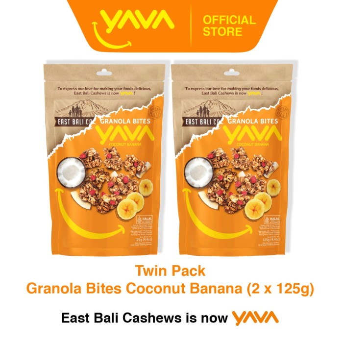 

READY YAVA Twin Pack Granola Bites Coconut Banana (2 x 125g)