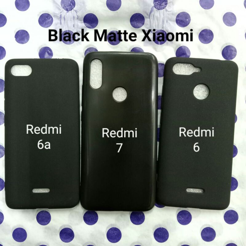 Black Matte Slim Redmi 6/Redmi 7/Redmi 6A Soft Case Silikon Polos Hitam