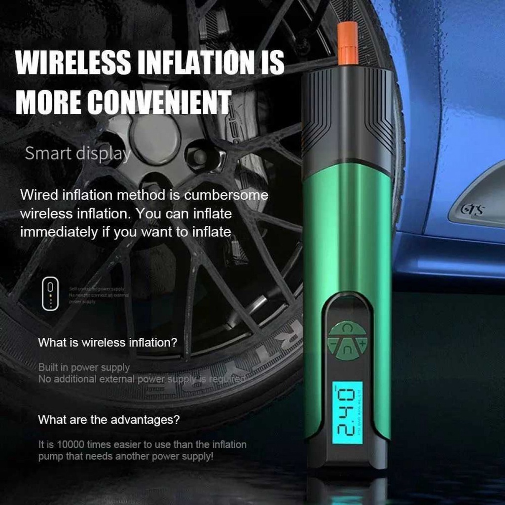 Pompa Angin Wireless Digital Electric Tire Inflator 12V 4000mAh