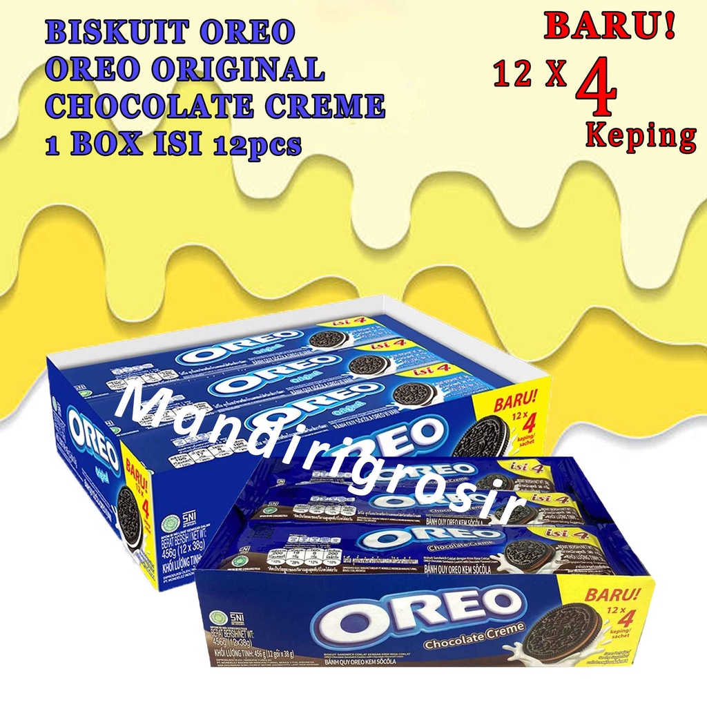 Biskuit * Oreo * Biskuit Sandwich Coklat Dengan Krim Vanilla &amp; Coklat * 1 Box 12pcs