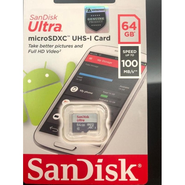 Sandisk Memory Card MicroSD 64 GB MIcro SD Ultra Class 10 64 GB