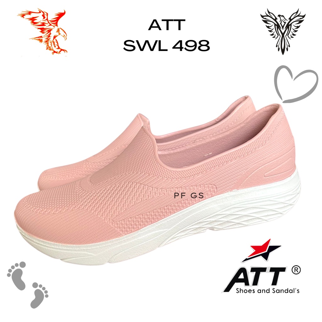 Sepatu Slip On Wanita ATT SWL 498 Karet Sneakers Anti Air Trendy