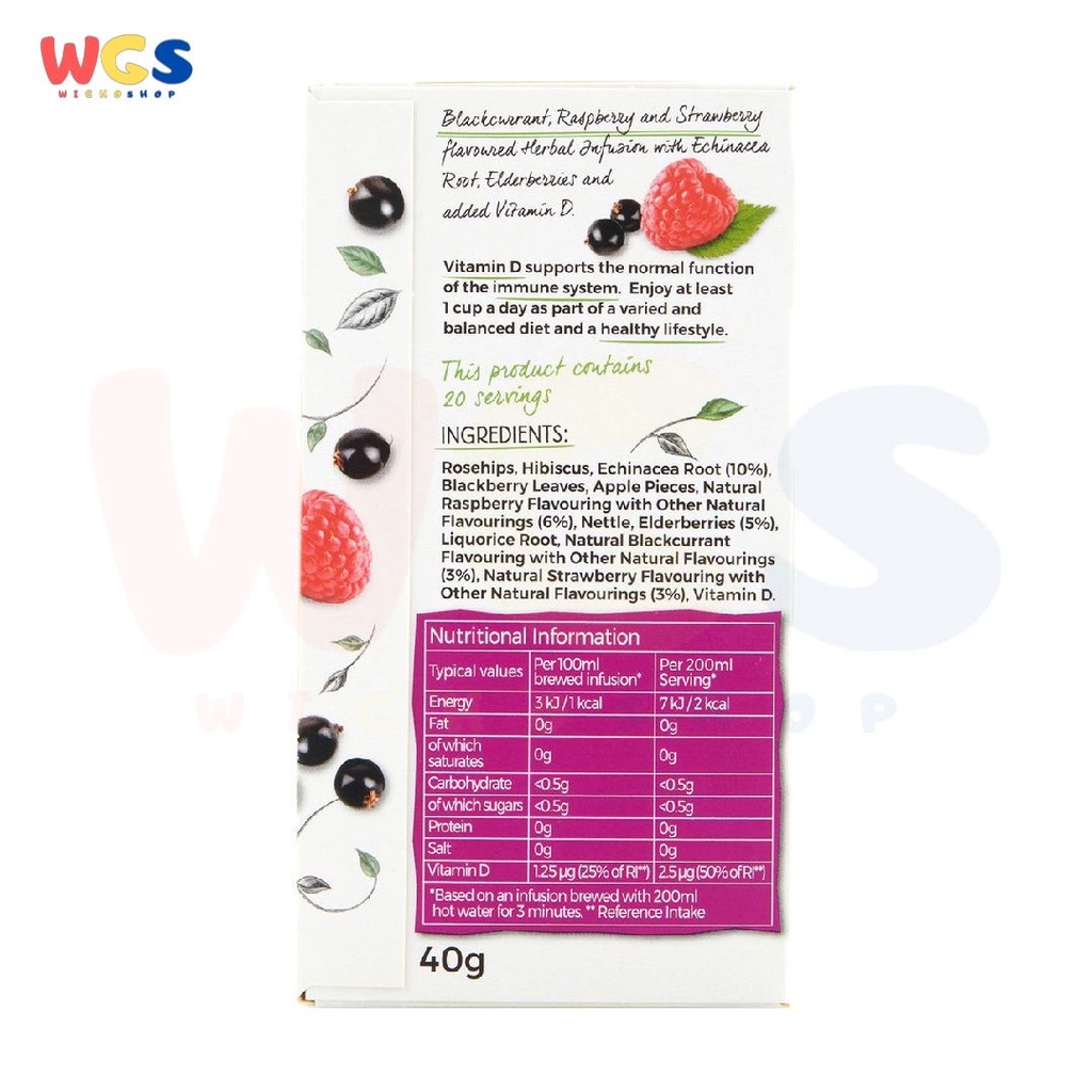 Twinings Tea Superblends Immune Support Blackcurrant Raspberry 20px 2g