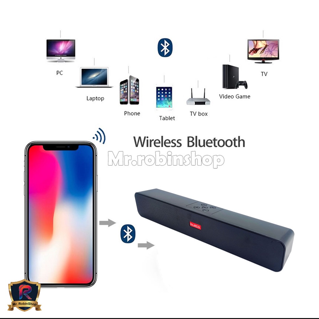 Speaker soundbar bluetooth wireless F-551BT untuk Laptop / PC / Gaming Super Bass Portable, power full Mini Soundbar