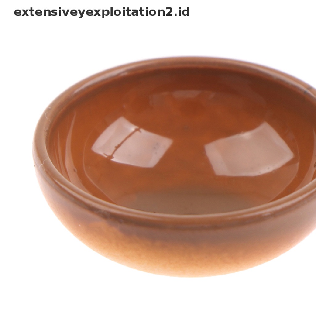 10 Pcs Miniatur Mangkok Piring Bulat Skala 1 / 12 Untuk Aksesoris Dapur Rumah Boneka