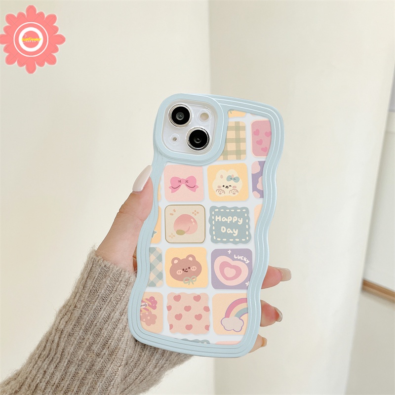 Case Kartun Redmi Note11 11S 9s 9pro 9 10 10s 10pro Max 9 8 Redmi 12C 10C 9A 10 9 9T 9C NFC Mi 11T Pro POCO X3 Pro M3 Ilustrasi Kisi Pelangi Beruang Lucu Lembut TPU Penutup Belakang