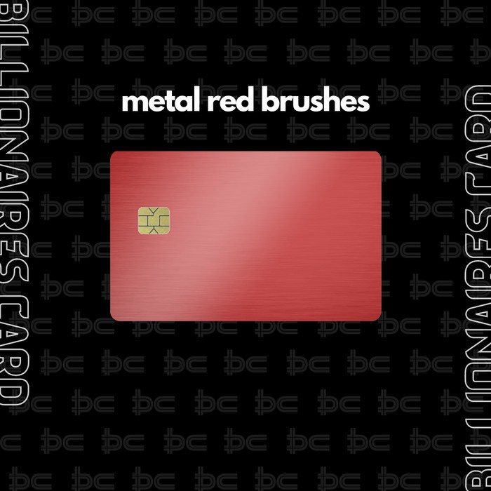 Custom Metal ATM Debit Credit Card (Bukan Skin Card) - Red Brushes