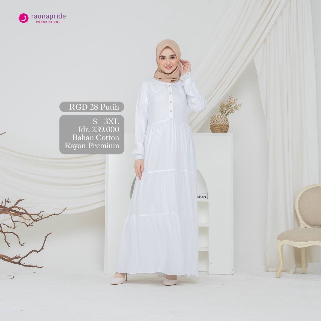 GAMIS TERBARU RAUNA RGD 28 PUTIH