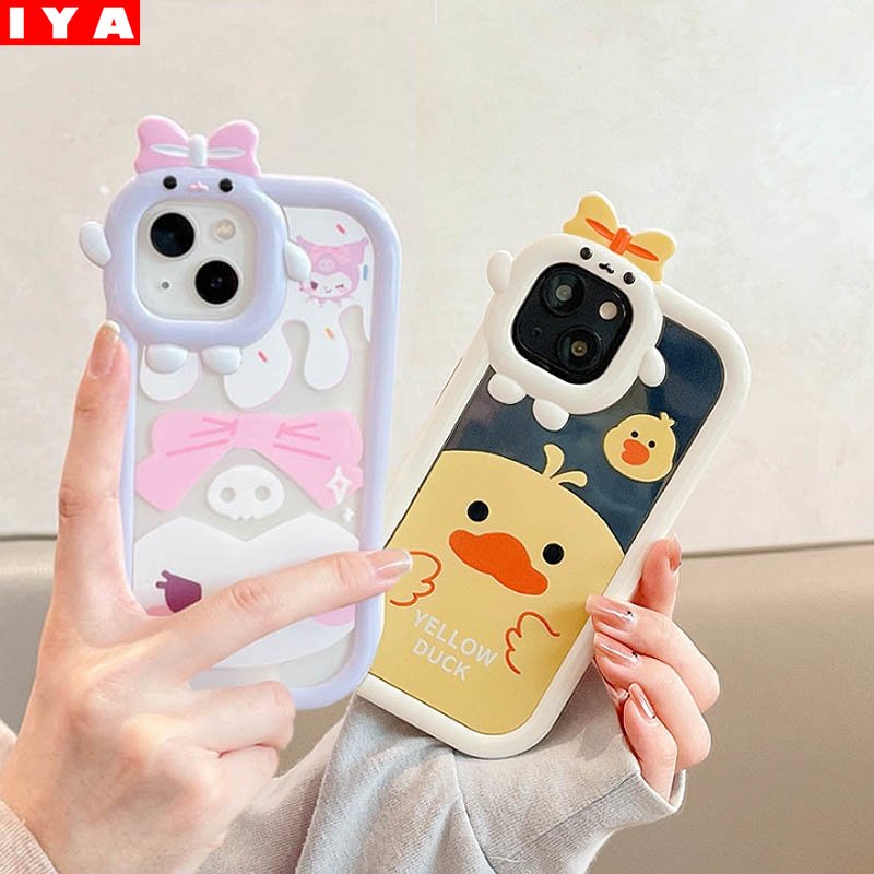 Case Desain Kartun Monster Bebek Kuning Untuk VIVO V27E Y02 Y16 Y22 Y35 Y22S Y33S Y21T Y21S Y33S Y11 Y12 Y15 Y17 Y12S Y12A Y15S Y15A Y20S Y25 Y30 Y25 Y19 Y50I Y25