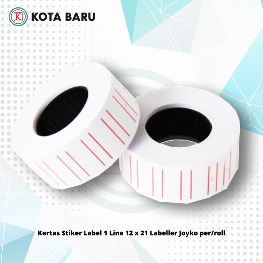 

Kertas Stiker Label 1 Line 12 x 21 Labeller Joyko per/roll