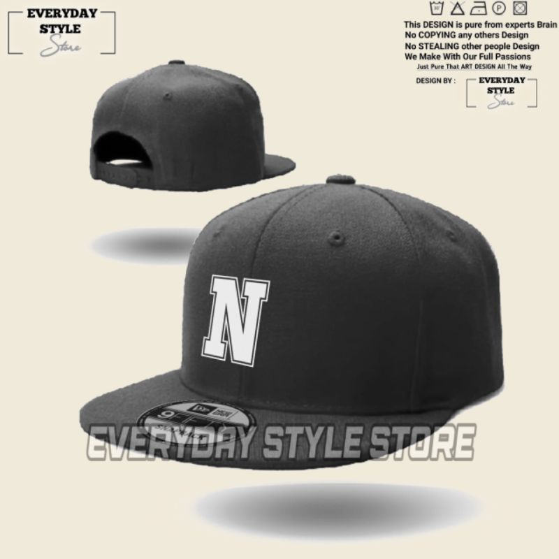 Topi Huruf N Snapback / Topi Inisial Huruf N