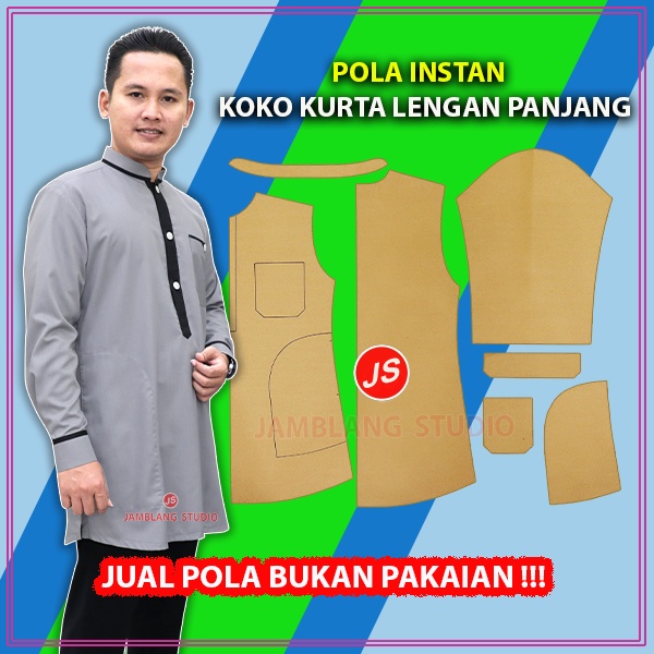 Pola Instan Baju Koko Kurta Lengan Panjang | Rotsa.Id