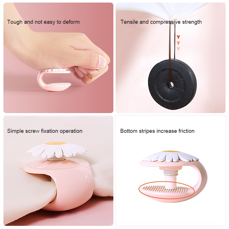 ღ 4PCS Kecil Daisy Selimut Pemegang Anti Slip Pengikat Jarum Keselamatan Gratis Tak Terlihat Anti-Selip Gesper Seprai gesper Anti-Run Perangkat