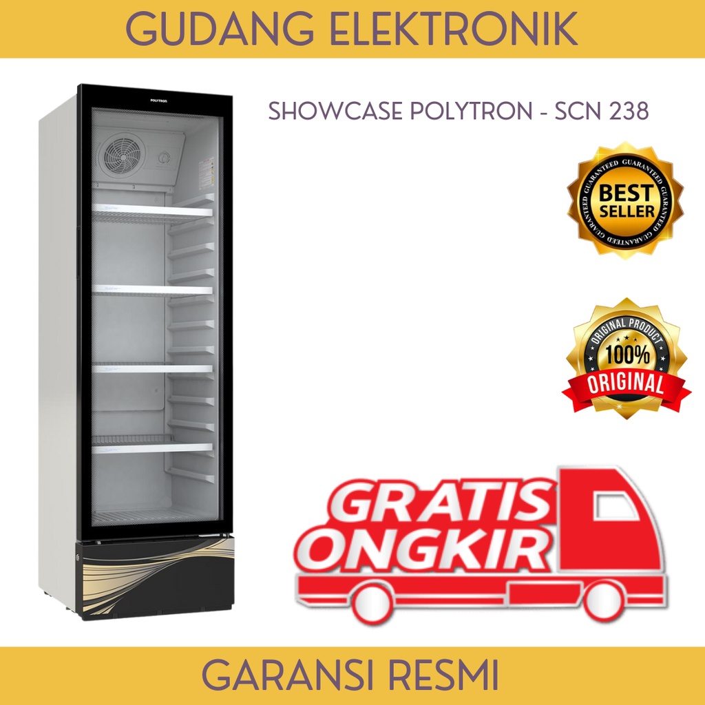 SHOWCASE POLYTRON SCN - 238 - 4 RAK - GRATIS ONGKIR SERANG