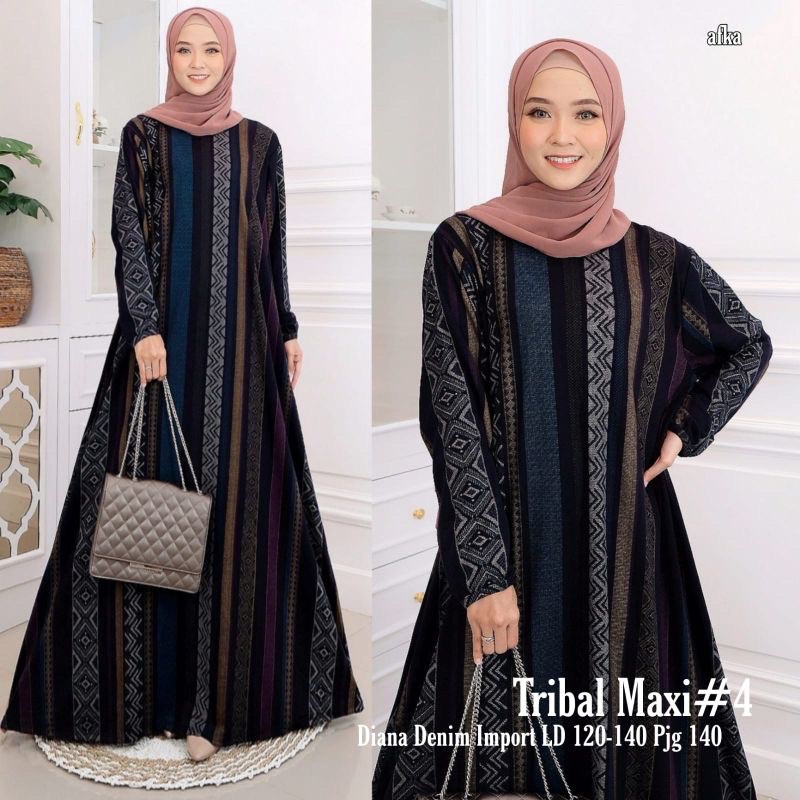Tiramitsu Jumbo - LD120-130 Gamis Diana Denim Jumbo Bigsize Oversize Bumil / Zatta Jumbo Maxy / R.26 - 025-6533