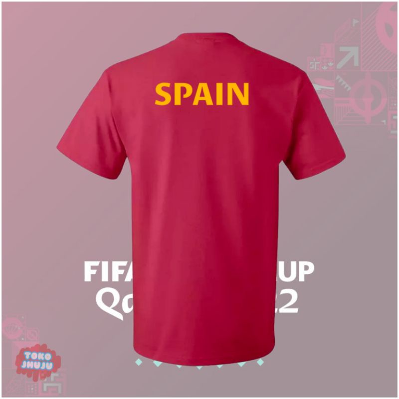 Baju Kaos Piala Dunia World Cup 2022 Team Spain DEPAN BELAKANG