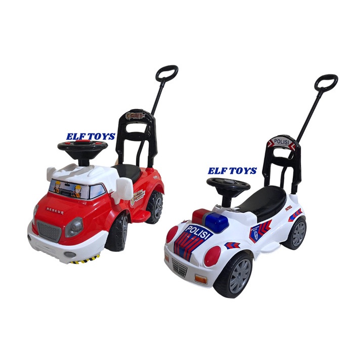 Outdoor Mainan Anak Mobil Dorong Polisi Mobil Dorong Pemadam Kebakaran