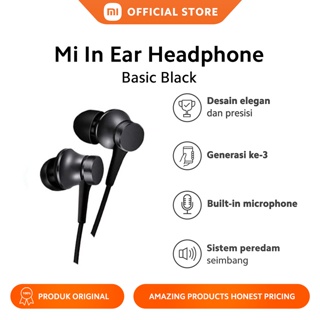 Xiaomi Mi In-Ear Headphones Basic dengan Mic Gen 3 - Matte Black
