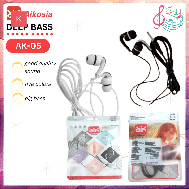 ANG HANDSFREE AIKOSIA MODEL AK-05 SUPER BASS / HEADSET/EARPHONE/HENDSET/HF AIKOSIA AK05