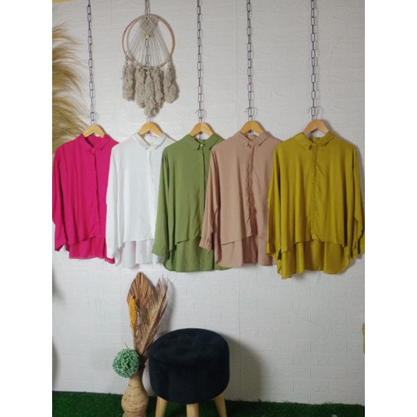 Atasan rayon / blouse Rika/ kemeja polos rayon premium