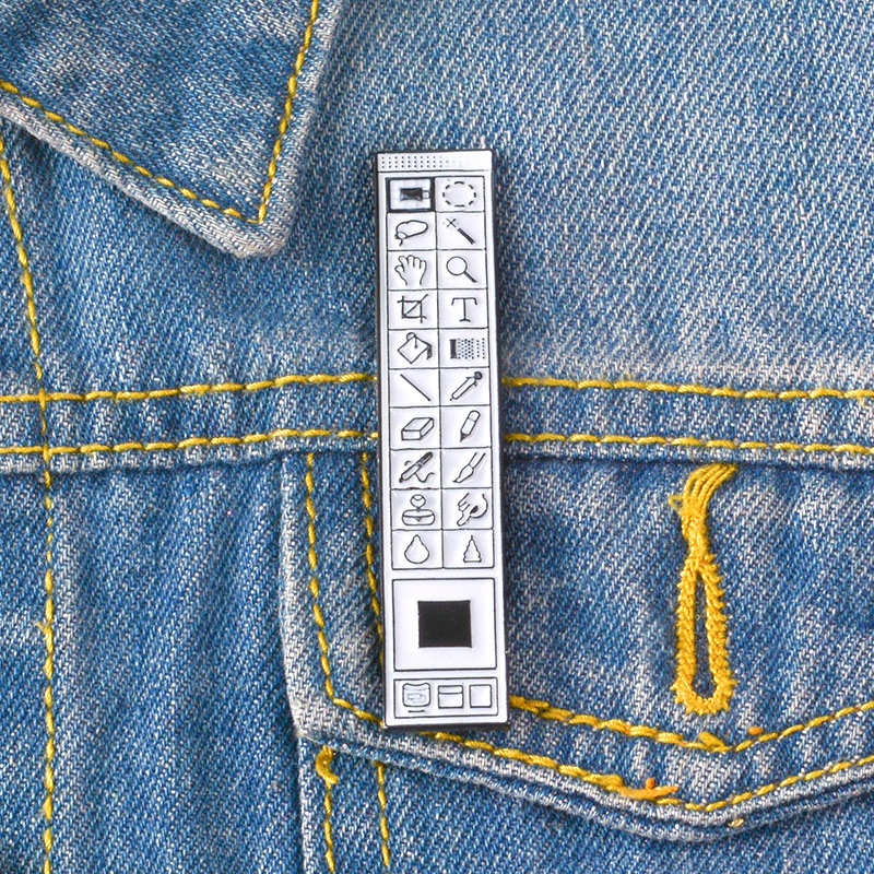 Bros Pin Enamel Desain Grafis Gaya Retro Untuk Hadiah Teman